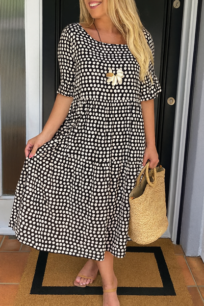 Celeste | ABITO MIDI ELEGANTE CON MANICHE CORTE