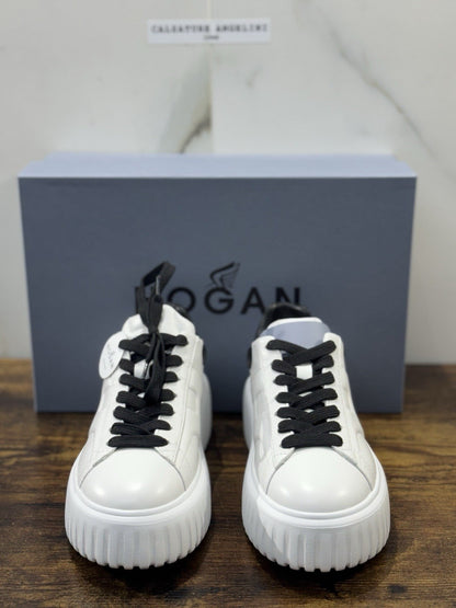 Hogan H Stripes Sneaker Pelle Bianca Zeppa