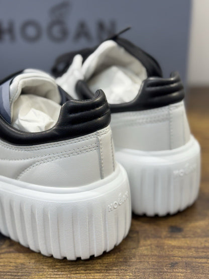 Hogan H Stripes Sneaker Pelle Bianca Zeppa
