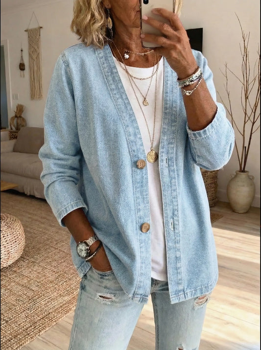 Daria - Denim Button Coat
