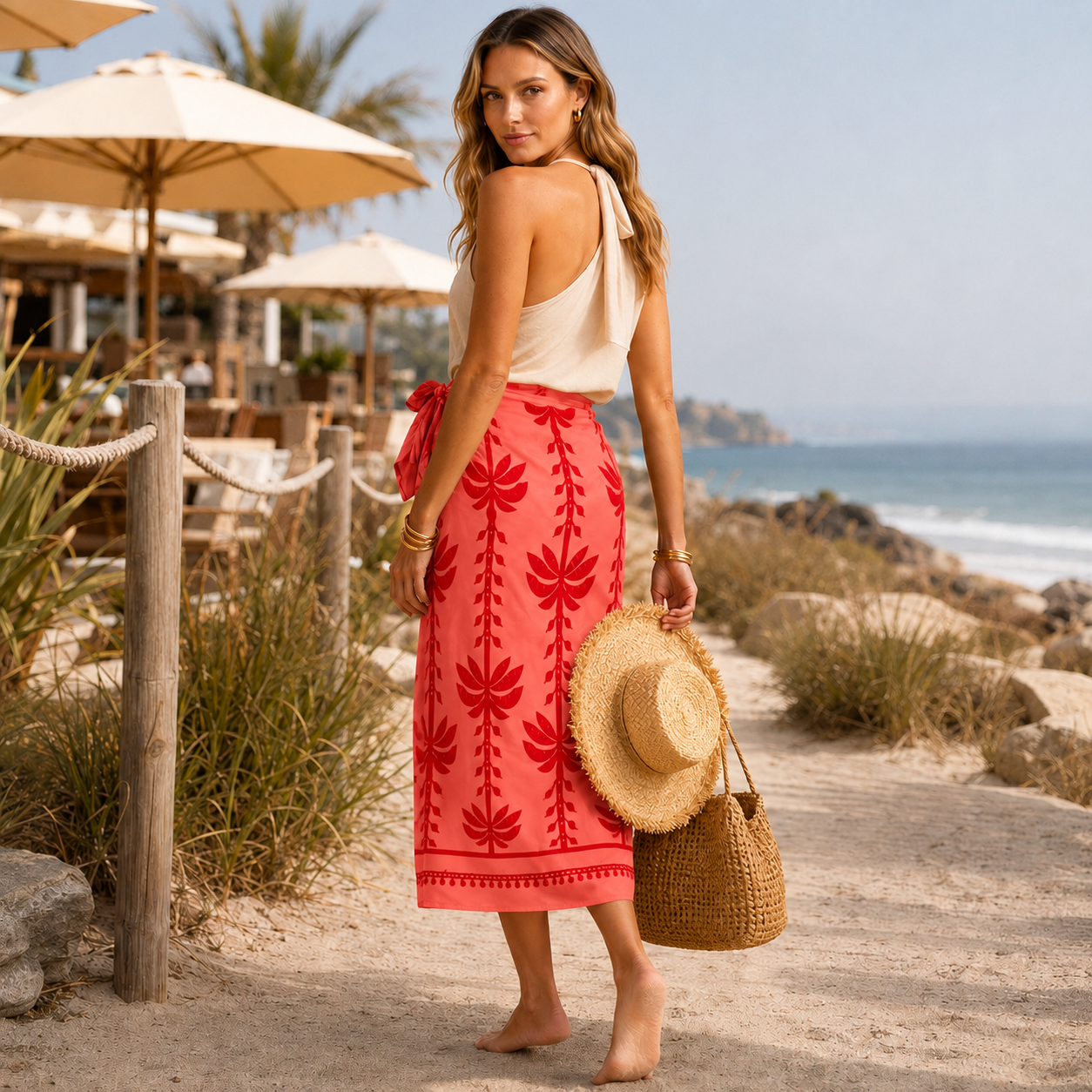 Penelope, Gonna Pareo Con Nodo Laterale